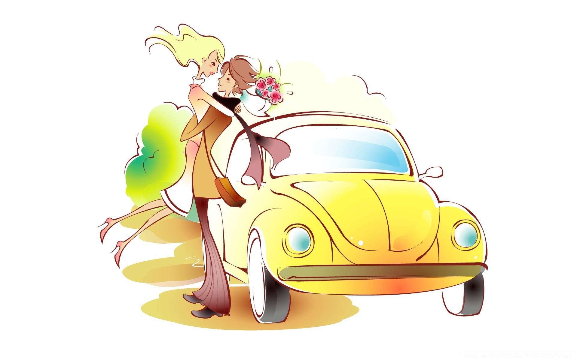 valentine s day illustration sketch vector graphic car cute design