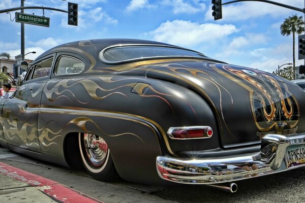 Elegant retro car at the exhibition