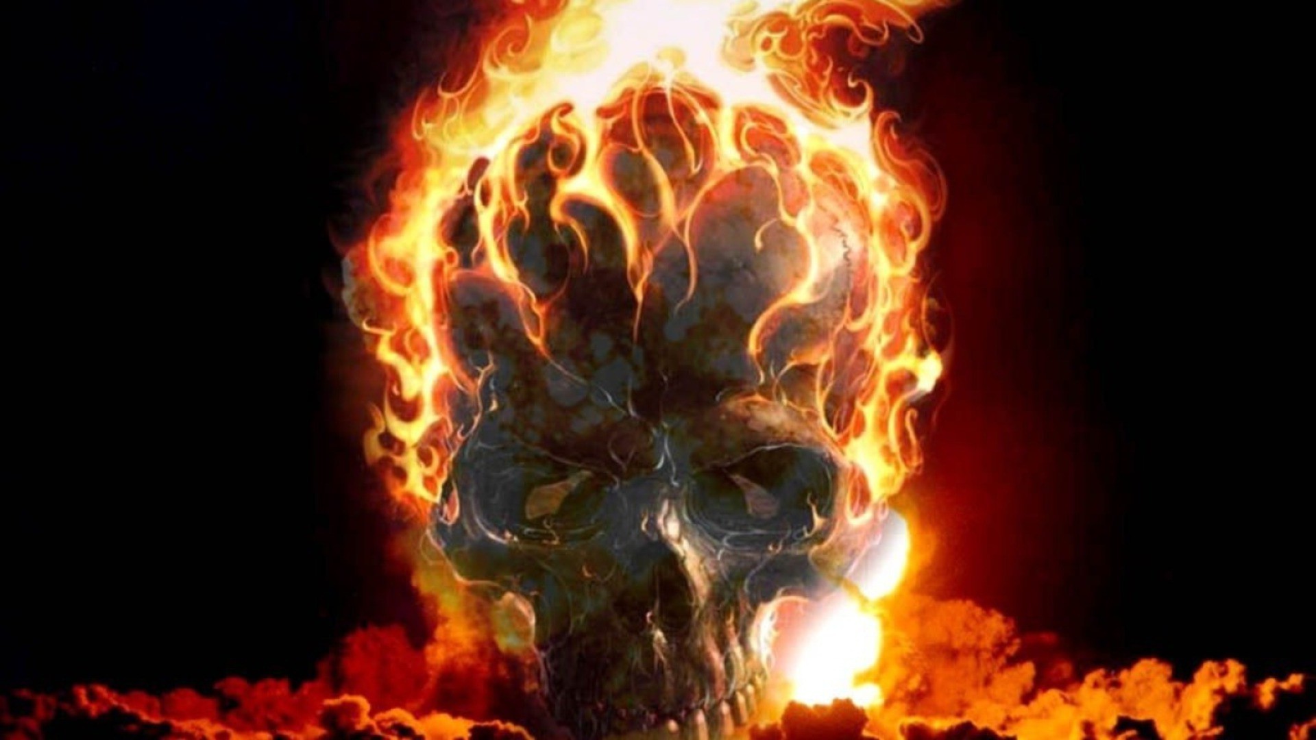 Skull on fire - Phone wallpapers