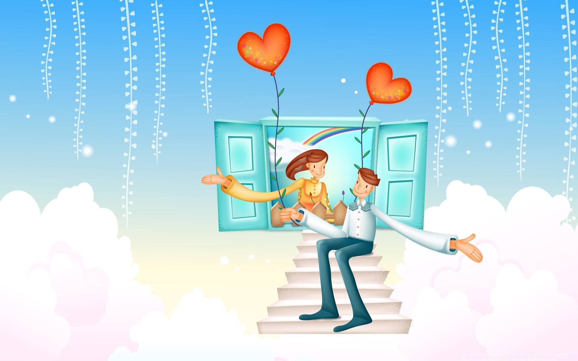 saint valentin illustration vecteur ciel bureau