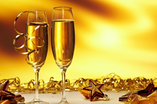 2 New Year s bakals filled with champagne