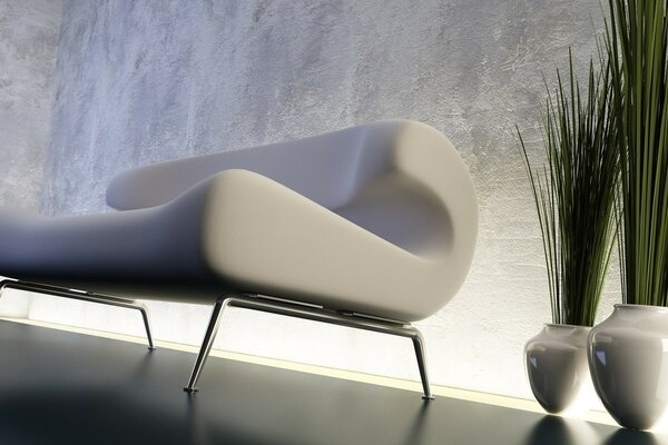 Armchairs in a modern interior White color