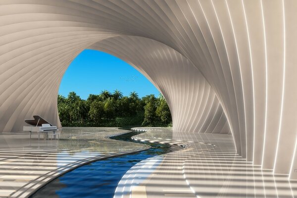 An unusual vault leading to the sky