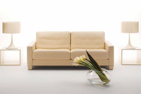 Canapé minimaliste en beige