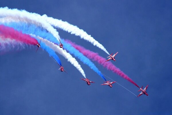 Spectacular and bright aviation show