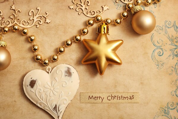 A Christmas motif. christmas tree garland on a golden background