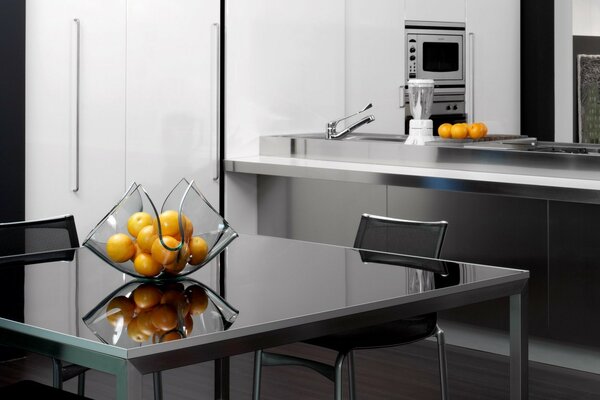 Design della cucina moderna in stile high-tech