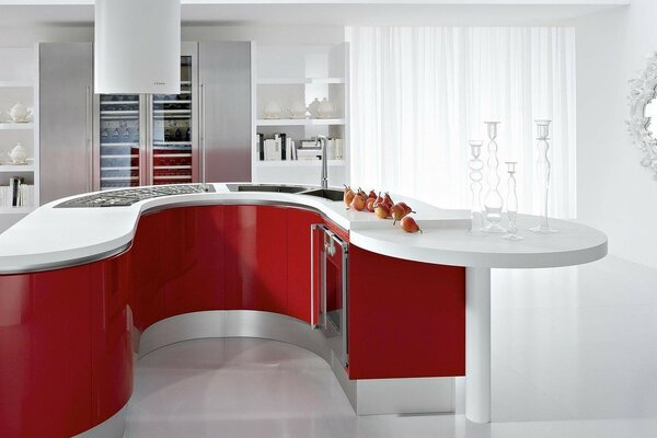 Conception de cuisine dans un style moderne de nuances claires