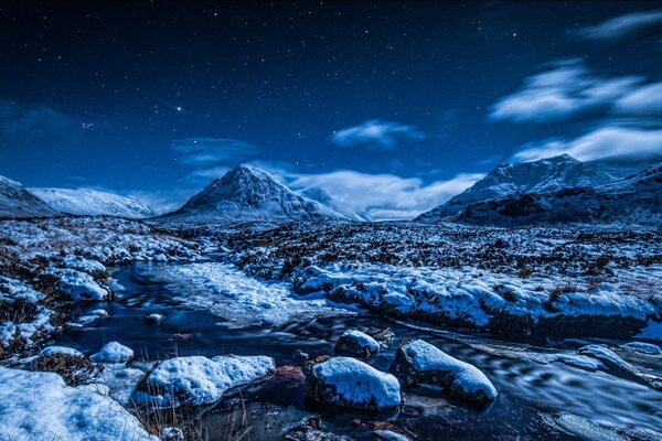 En hiver, l eau se jette dans la glace, la neige ne peut pas être vue sur le lac où il y a de l eau