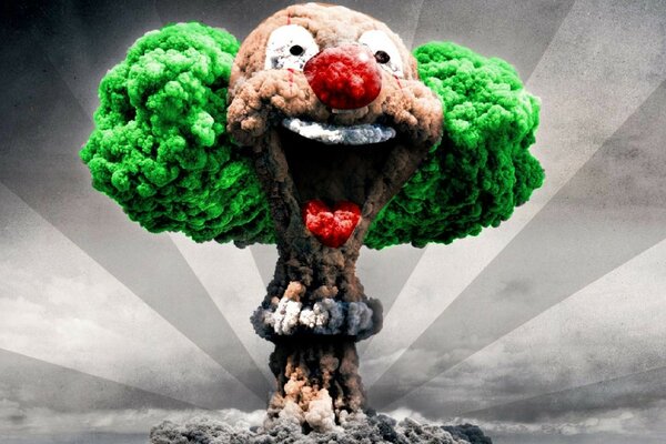 Contrasting nuclear mushroom from the clown