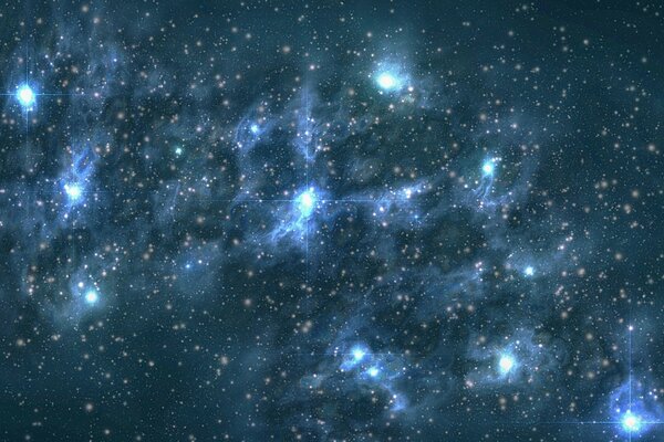 Nebula and stars in the cosmos