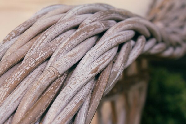 Rope made of wood on the desktop