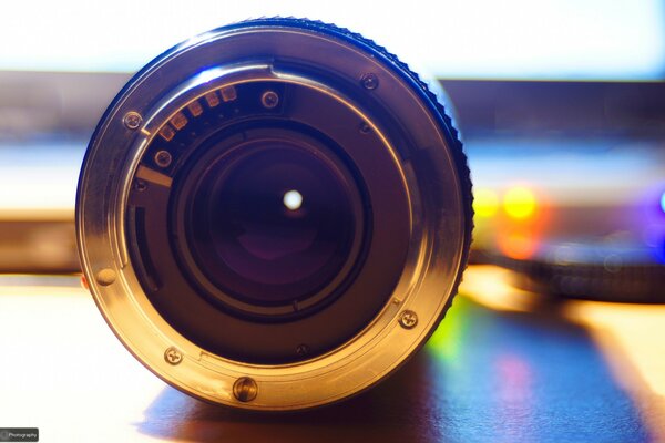 Lens photo with blurred background