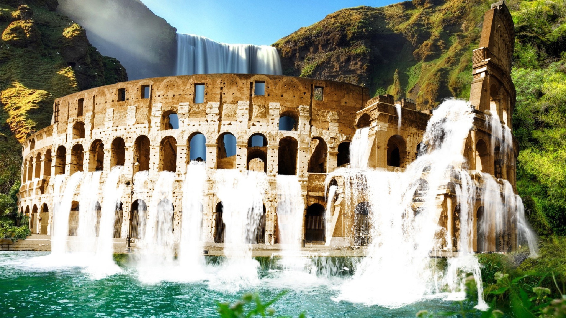 fotobearbeitung reisen architektur wasser tourismus stein antike himmel im freien haus alt bogen sehenswürdigkeit brunnen urlaub