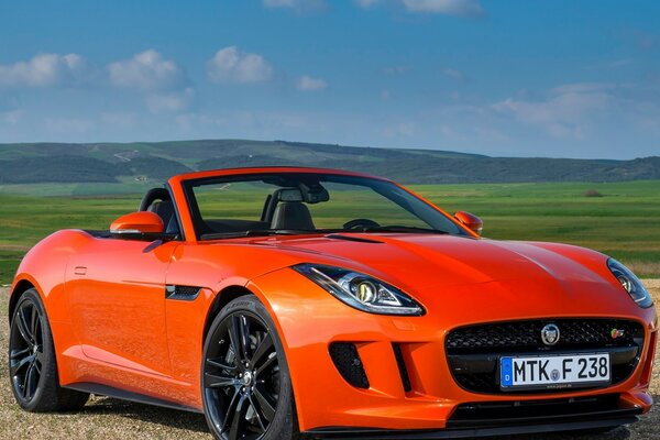 Espectacular coche deportivo en medio de un hermoso paisaje