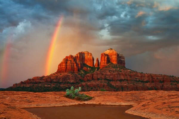 Sunset in the canyon. Computer background