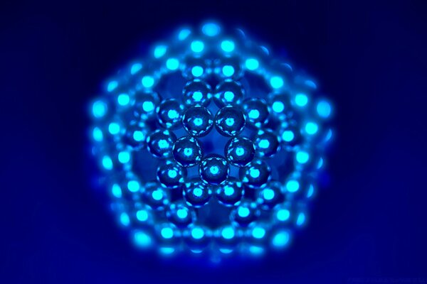 Blue Neon balls with backlight