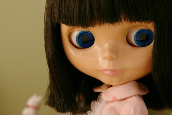 Brunette doll with blue eyes