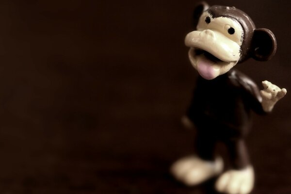 Plastic monkey toy close-up