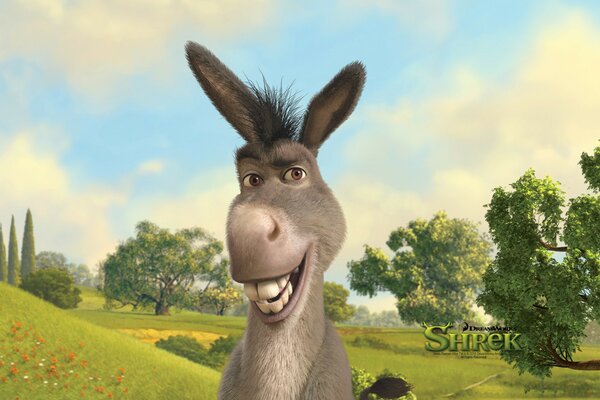 Funny toothy donkey from the cartoon