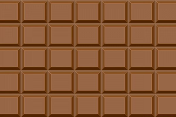 Barra de chocolate marrón rectangular