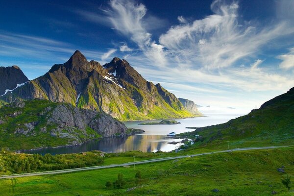 Mountain landscape. River. Summer holidays