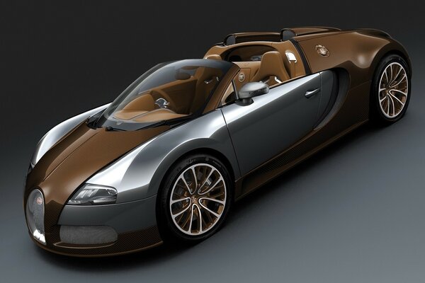 Stylish brown sports car