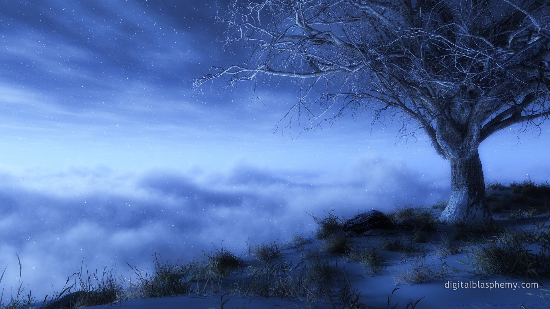 3d graphics landscape nature tree winter weather sky dark snow dawn storm outdoors wood evening fall cold light fog sunset desktop