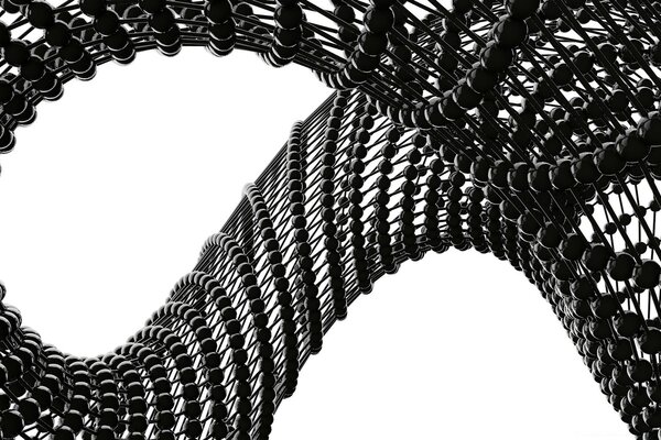 Қара түсті 3D графикалық спираль