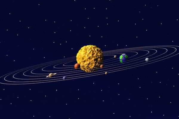 Beautiful 3D graphics on the theme of astronomy