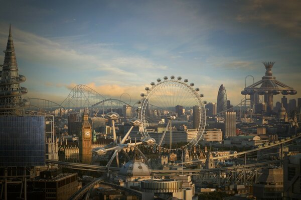 Architektur der Vergangenheit und Zukunft in London