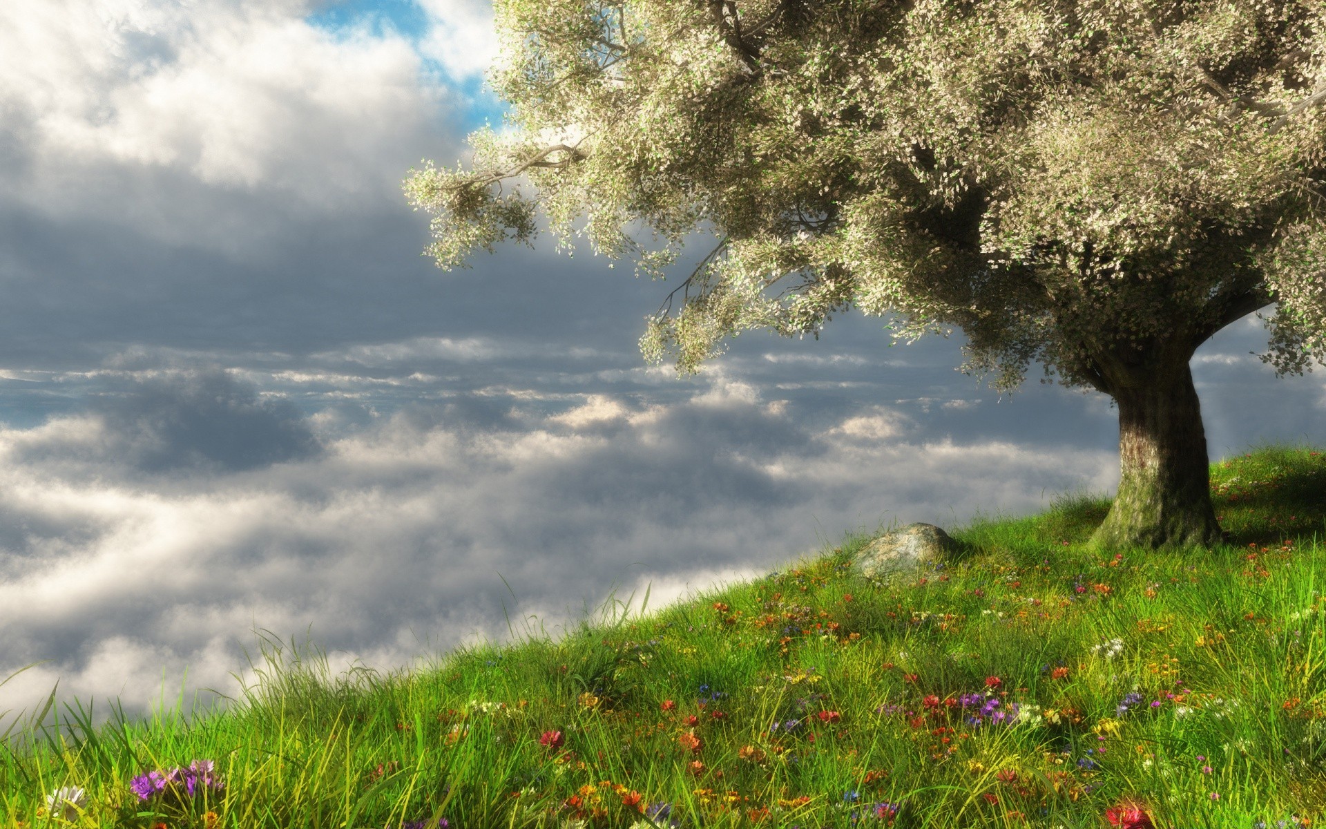 3d-grafik gras natur landschaft blume sommer heuhaufen feld baum im freien sonne landschaft himmel ländlich dämmerung gutes wetter park land