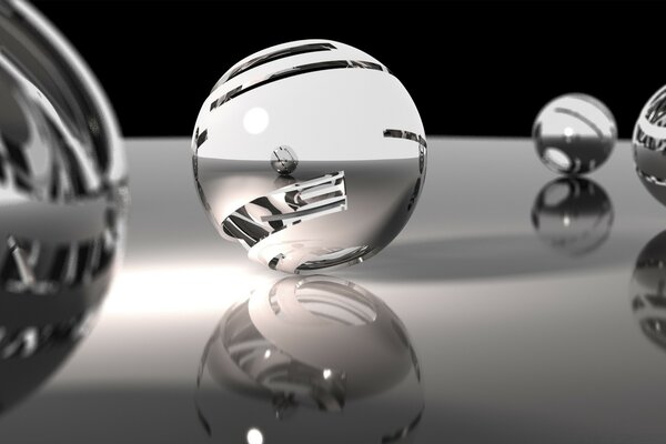 Crystal balls with reflection around