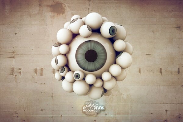 Art object looking eye in 3D