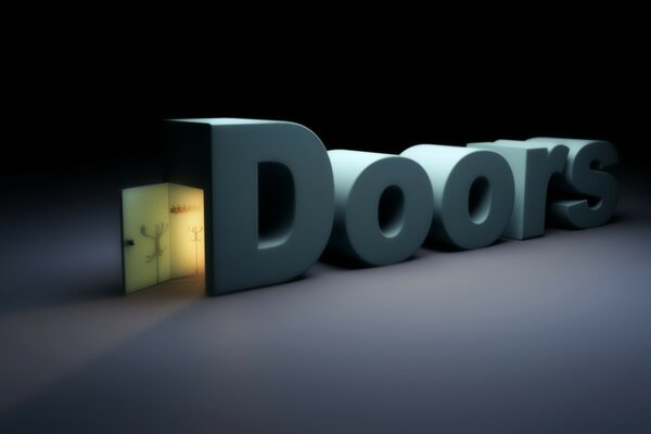 Advertising of doors made in 3d graphics
