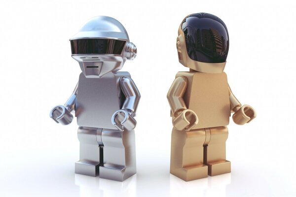 Due robot LEGO in piena allerta