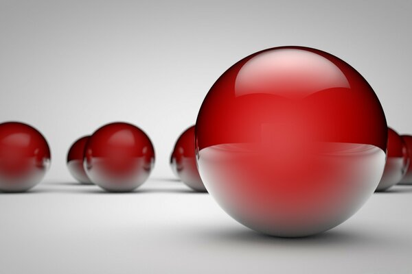 3d graphics of red big balls