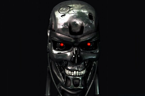 Grafica 3D Terminator con pupille rosse