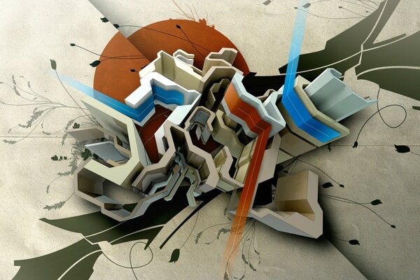 Graphic buildings coming out of paper