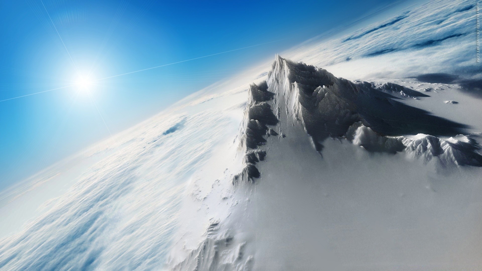 3d-grafik schnee winter berge kälte eis klettern reisen himmel landschaft abenteuer