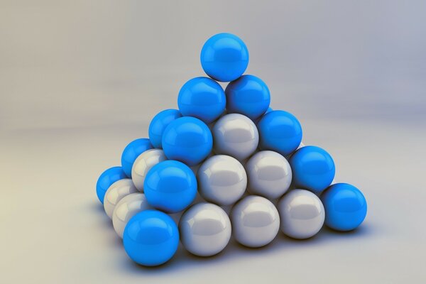 Balls folded into a triangle