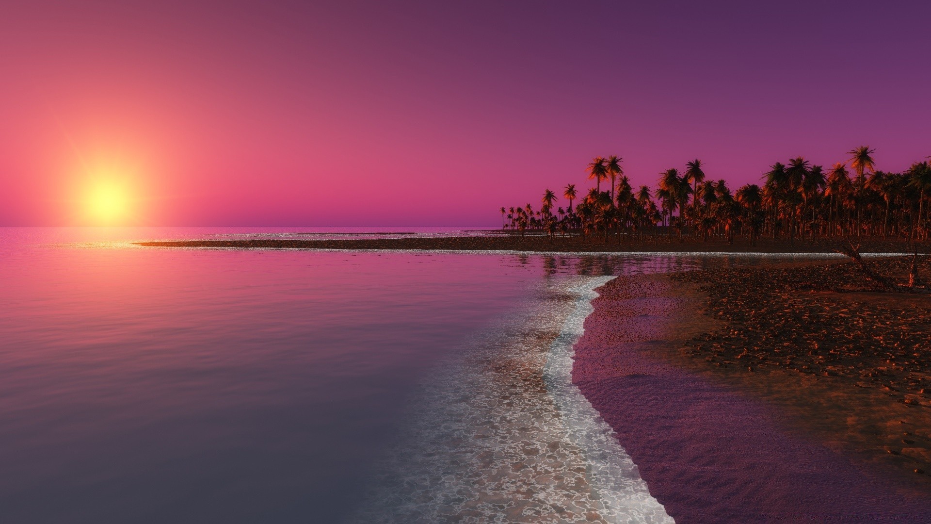 gráficos 3d pôr do sol amanhecer água sol crepúsculo noite praia mar oceano céu natureza paisagem verão areia paisagem bom tempo reflexão mar viagens