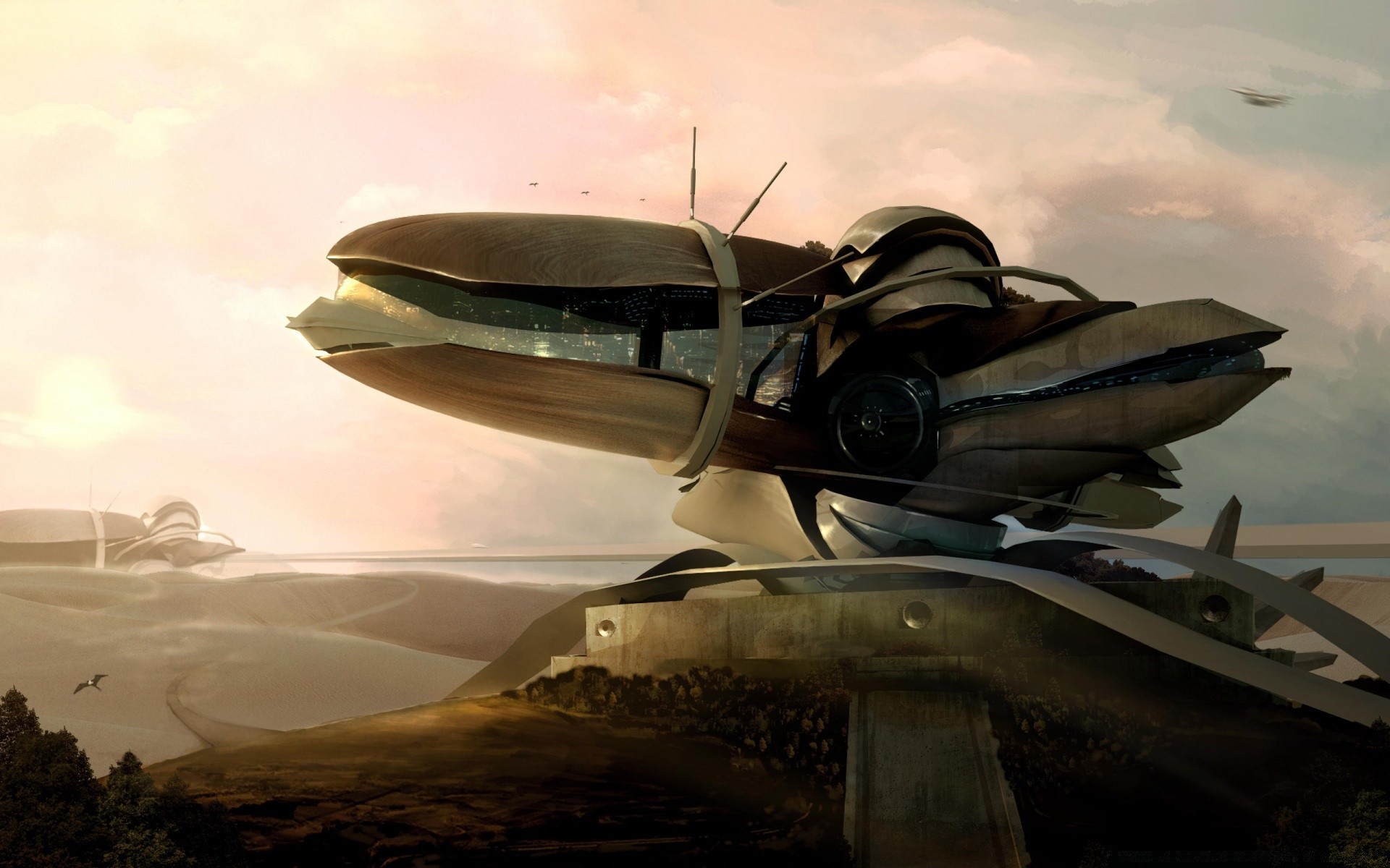 3d graphics aircraft airplane vehicle military war transportation system sky travel sunset dawn army