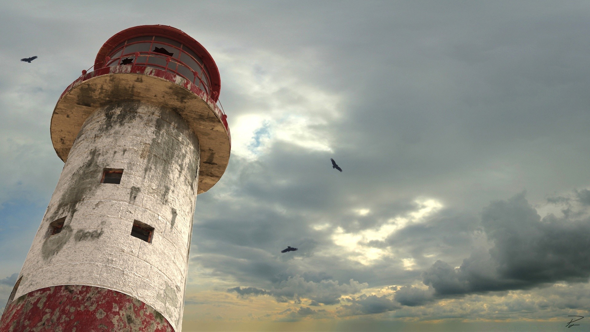 3d graphics sky lighthouse travel tower architecture sea landscape outdoors cloud water sunset building