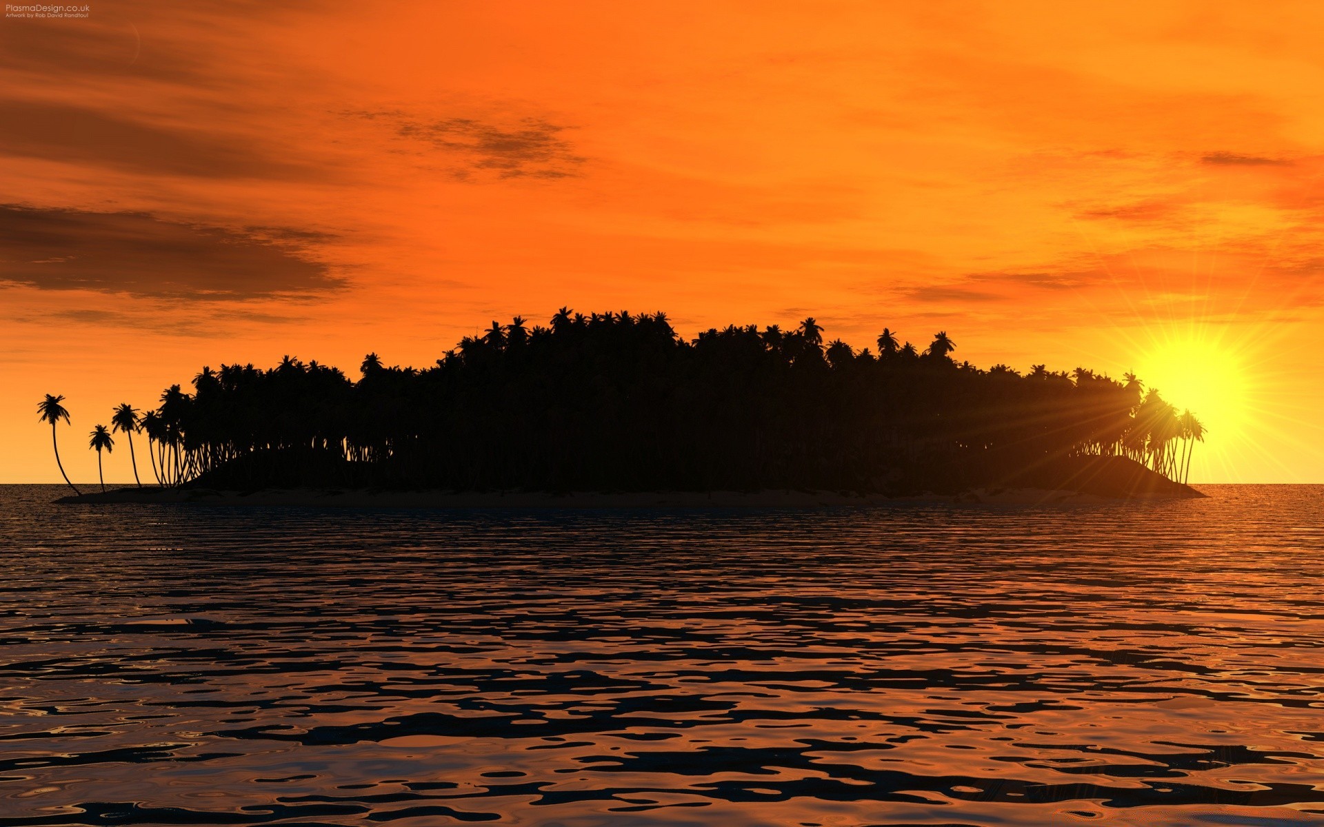 3d graphics sunset dawn water evening dusk sun silhouette lake backlit reflection landscape nature sky sea outdoors