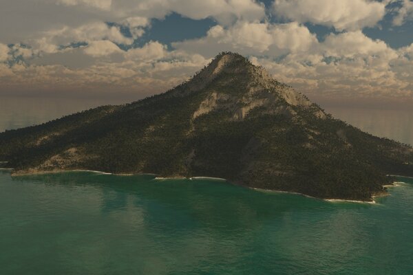 Berglandschaft unter Wasser