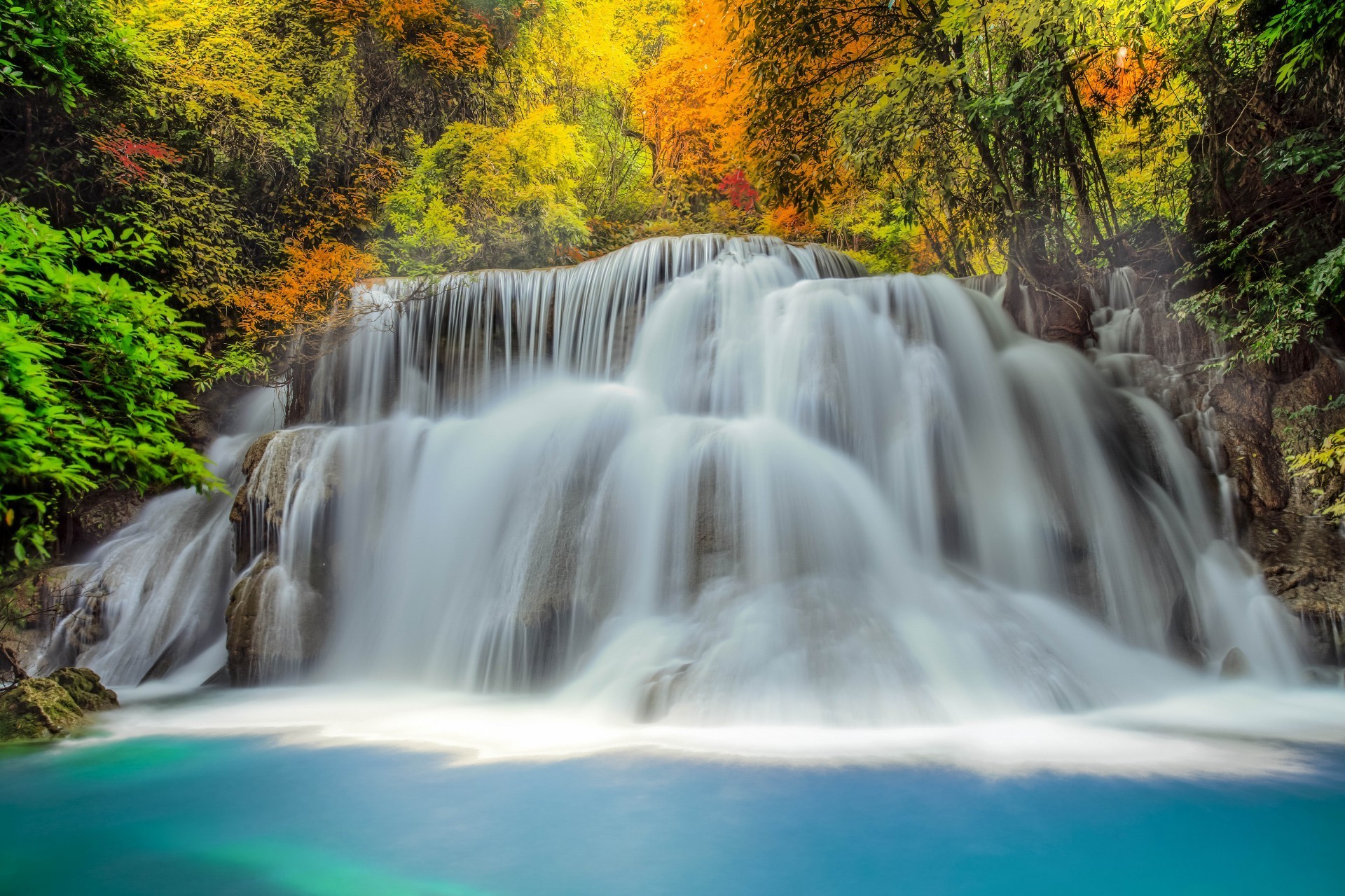 waterfalls waterfall water fall nature wood river cascade stream leaf outdoors travel rapids flow purity wet rock motion landscape creek