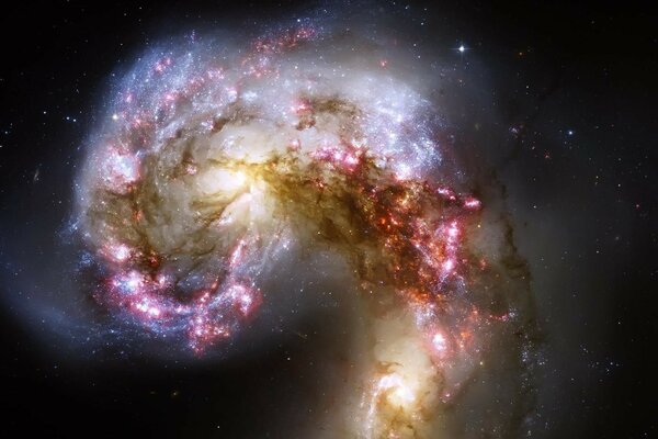 Outer space with the image of the galaxy