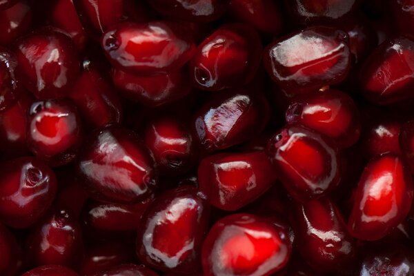 Pomegranate seeds taken close up