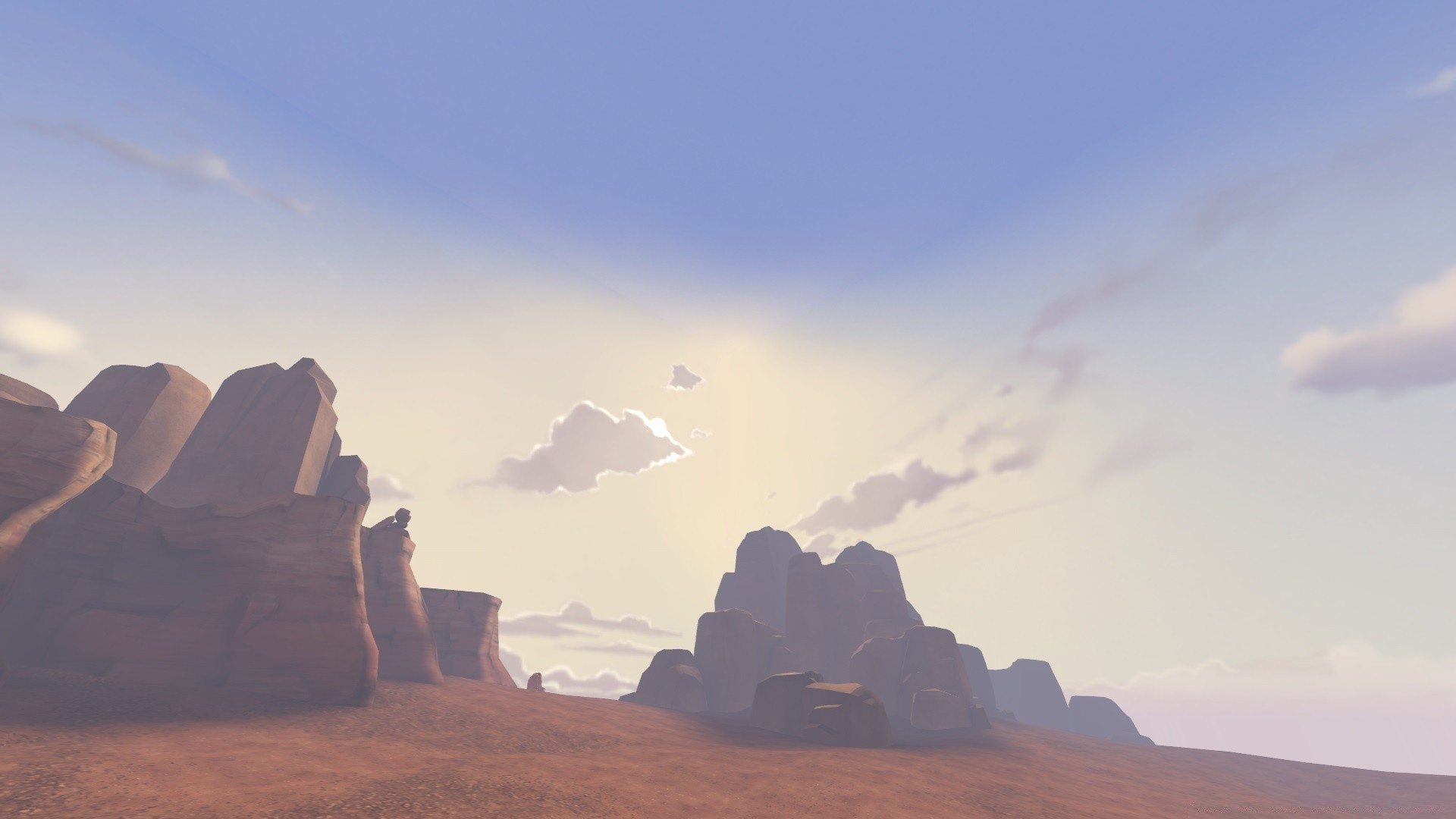 3d graphics landscape sunset desert dawn sky mountain travel rock evening outdoors light daylight sun valley